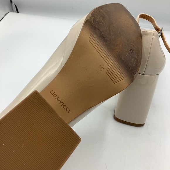 Lisa Vicky Elegant Cream Mary Jane Block Heels - Picture 7 of 7